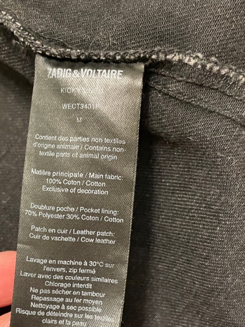 Zadig & Voltaire Kio Black Denim Jacket Size M - Picture 6 of 9